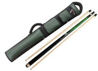Champion Sport Dark Green Spider Billiards Pool Cue Stick with two shafts (12mm and 13mm), Champion Glove  with a 2X4 Green case