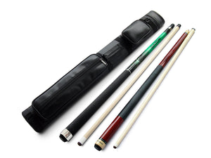Combo deal Champion Spider Green Pool Cue Stick, ST-14 Wine Breaking cue, 2X2 Black Case, , Two Champion Gloves (18 oz - 21 oz)