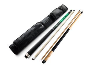 Combo deal Champion Spider Green Pool Cue Stick, ST-14 Wooden Breaking cue, 2X2 Black Case, , Two Champion Gloves(18 oz - 21 oz)
