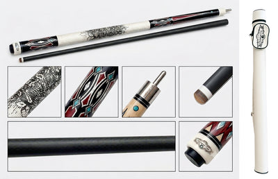 Gator H5-2A  Carbon Fiber 12.4mm Uni-Loc Pool Cue + Hard Case, Joint Protectors, and Playing Glove