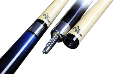 Champion Blue Spider Billiard Pool Cue, Black Nemesis break cue, 2X2 Black Case