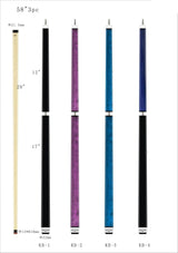 2023 Champion Cerberus Series Jump and break cue -----Model: KB-3 Turquoise Jump and break Cue, Cuetec Glove, 58",13 mm