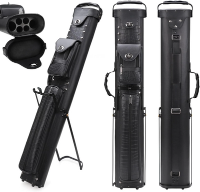 Champion  Leatherette 2x4 Pool Cue Case with Stand(2 Butts 4 Shafts)-  C0427 Black