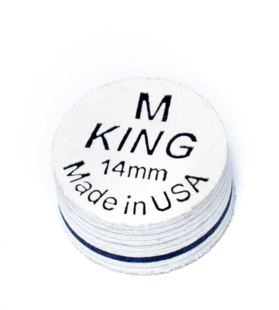 King Pro Cue Tip – White 14mm Glue-On Tip |  S / M  Soft / Medium