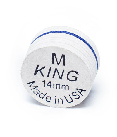 King Pro Cue Tip – White 14mm Glue-On Tip |  S / M  Soft / Medium