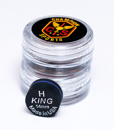 King Pro Cue Tip – Black 14mm Glue-On Tip | SS / S / M / H Super Soft / Soft / Medium and Hard