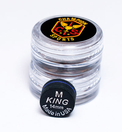 King Pro Cue Tip – Black 14mm Glue-On Tip | SS / S / M / H Super Soft / Soft / Medium and Hard
