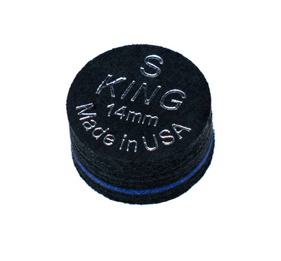 King Pro Cue Tip – Black 14mm Glue-On Tip | SS / S / M / H Super Soft / Soft / Medium and Hard