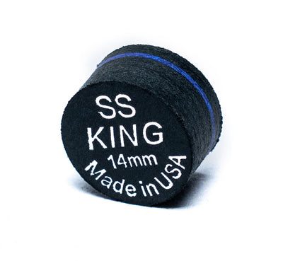 King Pro Cue Tip – Black 14mm Glue-On Tip | SS / S / M / H Super Soft / Soft / Medium and Hard