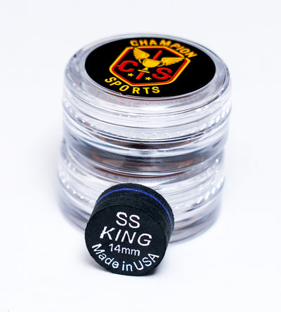 King Pro Cue Tip – Black 14mm Glue-On Tip | SS / S / M / H Super Soft / Soft / Medium and Hard