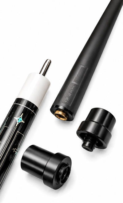 Gator 9-A3  Carbon Fiber 12.4mm Uni-Loc Pool Cue + Hard Case, Joint Protectors, and Playing Glove