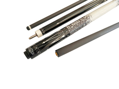 Gator Carbon Fiber Billiard Cue Stick 12.5mm Tip size, A White hard case, A Champion glove, Model:KL-BLk