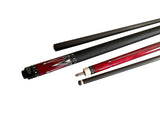 Gator Carbon Fiber Billiard Cue Stick 12.5mm Tip size, A black, white or red hard case, A Champion glove, Model: KL-REDA