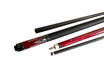 Gator Carbon Fiber Billiard Cue Stick 12.5mm Tip size, A black, white or red hard case, A Champion glove, Model: KL-REDA