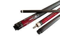 Gator Carbon Fiber Billiard Cue Stick 12.5mm Tip size, A black, white or red hard case, A Champion glove, Model: KL-REDA