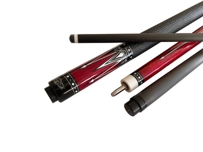 Gator Carbon Fiber Billiard Cue Stick 12.5mm Tip size, A black, white or red hard case, A Champion glove, Model: KL-REDA
