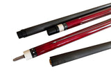 Gator Carbon Fiber Billiard Cue Stick 12.5mm Tip size, A black, white or red hard case, A Champion glove, Model: KL-REDA