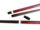 Gator Carbon Fiber Billiard Cue Stick 12.5mm Tip size, A black, white or red hard case, A Champion glove, Model: KL-REDA