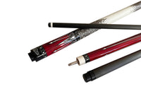 Gator Carbon Fiber Billiard Cue Stick 12.5mm Tip size, A black, white or red hard case, A Champion glove, Model: KL-RED