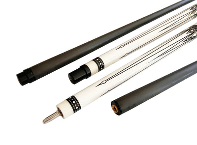 Gator Carbon Fiber Billiard Cue Stick 12.5mm Tip size, A black, white or red hard case, A Champion glove, Model: KL-WH