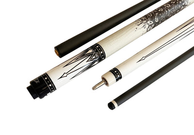 Gator Carbon Fiber Billiard Cue Stick 12.5mm Tip size, A black, white or red hard case, A Champion glove, Model: KL-WH