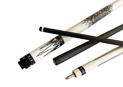 Gator Carbon Fiber Billiard Cue Stick 12.5mm Tip size, A black, white or red hard case, A Champion glove, Model: KL-WH