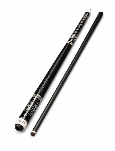 Gator 9-A3  Carbon Fiber 12.4mm Uni-Loc Pool Cue + Hard Case, Joint Protectors, and Playing Glove
