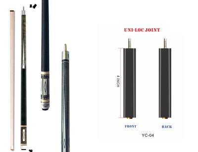 Champion LPC3 Pool Cue Stick Uniloc Joint,Low-Deflection Shaft,Pro Taper,58 inches or 60 inches long, A Joint extension