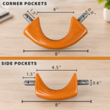 Champion Genuine Leather Pockets for Pool Table/Billiard Table (Set of 6), Model: AKL-1, Color Light brown