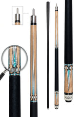 Gator KL-S7-4 Carbon Fiber 12.4mm or 11.8mm Uni-Loc Pool Cue + Hard Case, Joint Protectors, and Playing Glove
