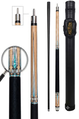 Gator KL-S7-4 Carbon Fiber 12.4mm or 11.8mm Uni-Loc Pool Cue + Hard Case, Joint Protectors, and Playing Glove