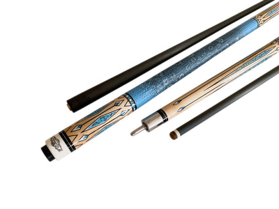 Gator Carbon Fiber Billiard Cue Stick 12.5mm Tip size, A Brown hard case, A Champion glove, Model: S7-6