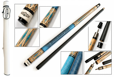 Gator KL-S7-6 Carbon Fiber 12.4mm or 11.8mm Uni-Loc Pool Cue + Hard Case, Joint Protectors, and Playing Glove