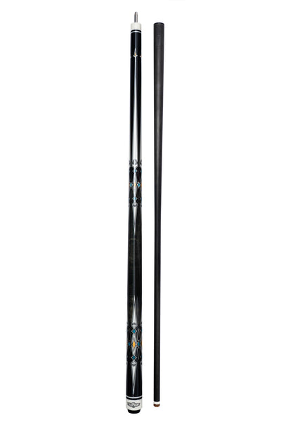 Gator S7-8  Carbon Fiber 12.4mm Uni-Loc Pool Cue + Hard Case, Joint Protectors, and Playing Glove