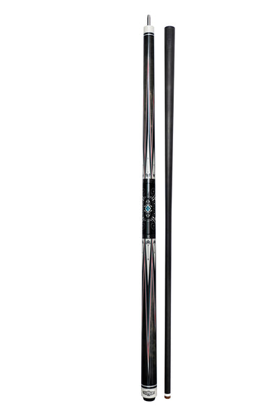 Gator S7-9  Carbon Fiber 12.4mm Uni-Loc Pool Cue + Hard Case, Joint Protectors, and Playing Glove