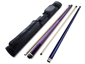 Champion ST10 Purple Pool Cue + Eros Series Jump Break Cue Combo, 2x2 Hard Case + 2 Champion Gloves – Complete Pool Player Package