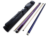 Combo deal ! Champion ST10 Purple pool cue and Jump and break cue, Pro taper,2X2 Cue Case, two Champion Gloves