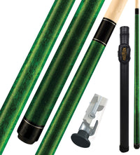 Champion ST14 Green Pool Cue Stick No wrap , A white or Black Pool Case, Champion Glove