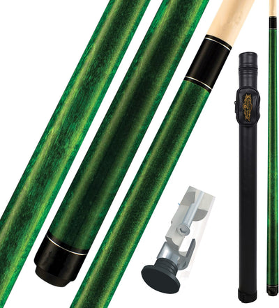 Champion ST14 Green Pool Cue Stick No wrap , A white or Black Pool Case, Champion Glove