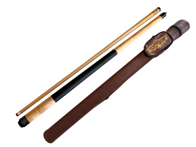 Champion ST14 Natural Pool Cue Stick , Brown Pool Case, Champion Glove