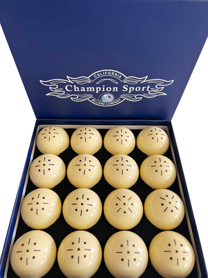 Champion 2-1/4" Billiard Practice Training Pool Cue Ball (black dots, 16 balls/box)