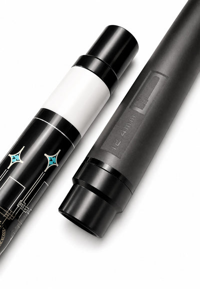 Gator 9-A3  Carbon Fiber 12.4mm Uni-Loc Pool Cue + Hard Case, Joint Protectors, and Playing Glove