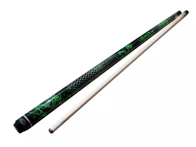 Champion Green Dragon Pool Cue Stick, 314 Taper, 5/6x 18, White or Black Case
