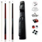 Combo deal! Champion Wine pool cue 11.75mm, ST Black cue 13mm, 2X3 Case set