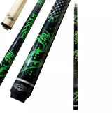 Champion Green Dragon Pool Cue Stick, 314 Taper, 5/6x 18, White or Black Case