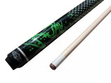 Champion Green Dragon Pool Cue Stick, 314 Taper, 5/6x 18, White or Black Case