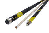 Champion Yellow Spider Billiard Pool Cue, BK1 Jump and break cue, 2X2 Black Case