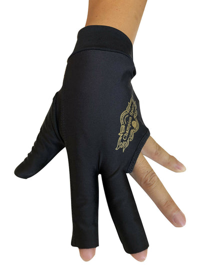 Champion Cut 3 finger Pool Cue Stick Glove- Left hand Predator( Blue, Wine, Black)