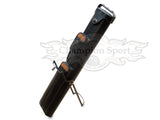 Champion  Leatherette 2x4 Pool Cue Case with Stand(2 Butts 4 Shafts)- Black with Brown