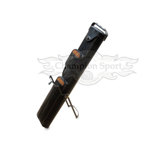 Champion  Leatherette 2x4 Pool Cue Case with Stand(2 Butts 4 Shafts)- Black with Brown